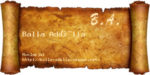 Balla Adélia névjegykártya